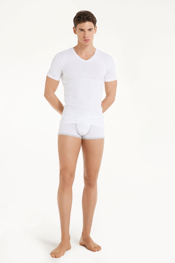 Tezenis Camiseta Escote Pico Algodón Elástico