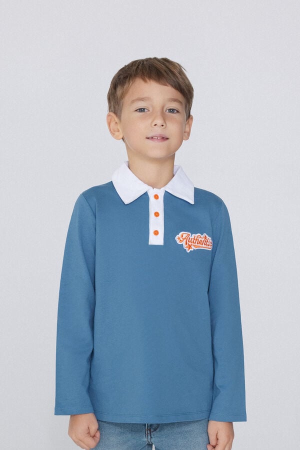 Tezenis Camiseta estilo Polo de Manga Larga