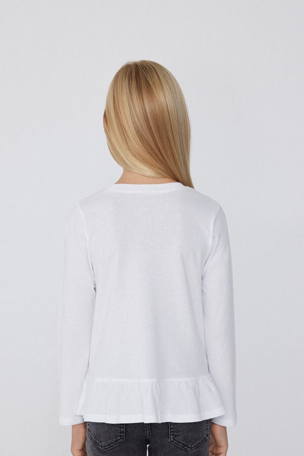 Tezenis Camiseta Manga Larga Algodón Con Volante