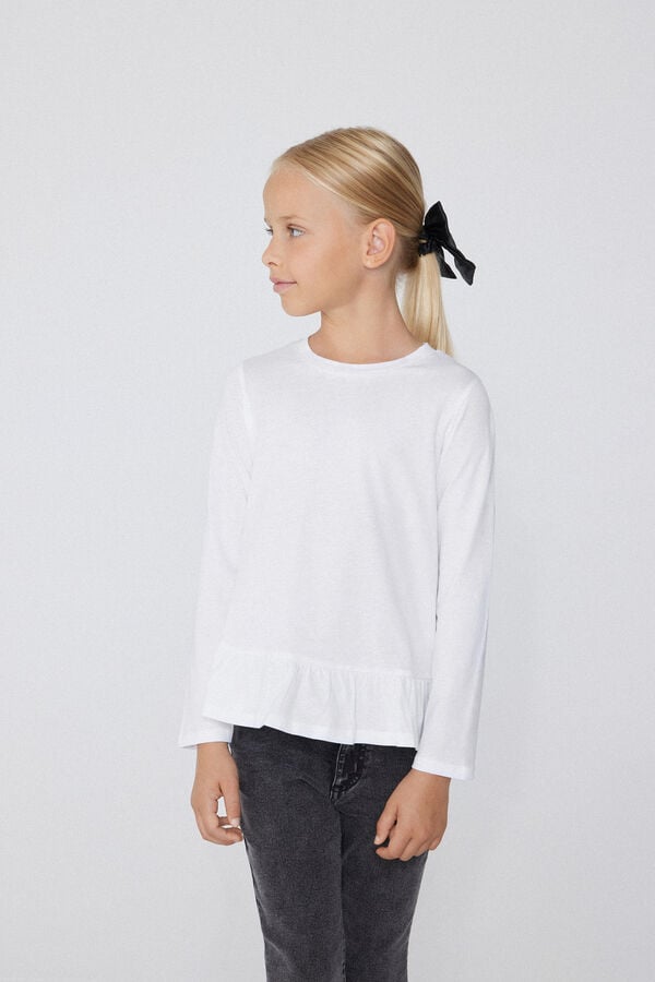 Tezenis Camiseta Manga Larga Algodón Con Volante