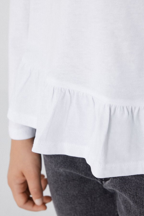 Tezenis Camiseta Manga Larga Algodón Con Volante