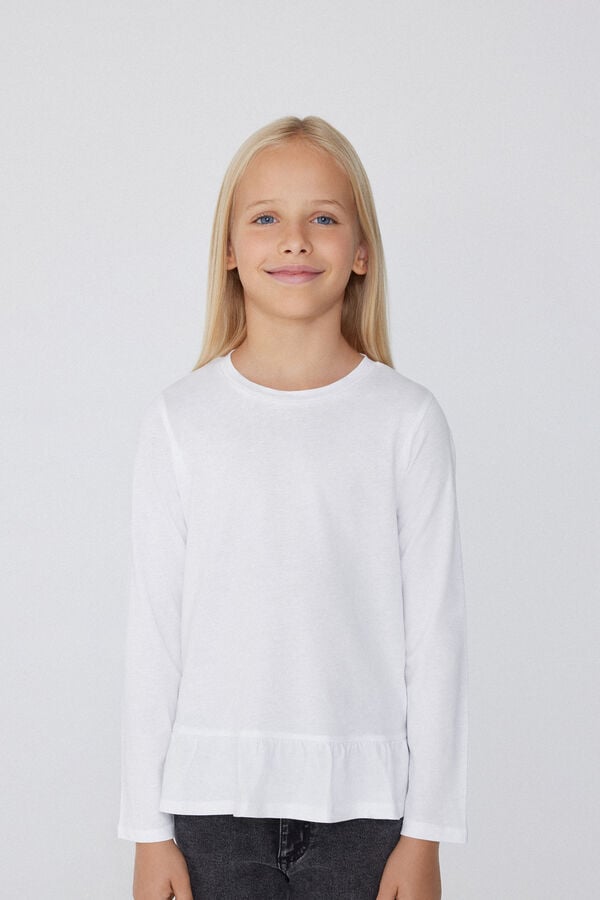 Tezenis Camiseta Manga Larga Algodón con Volante