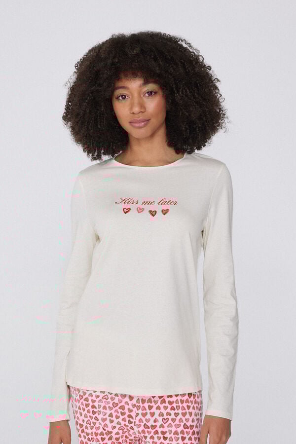 Tezenis Camiseta Manga Larga de Algodón Estampado