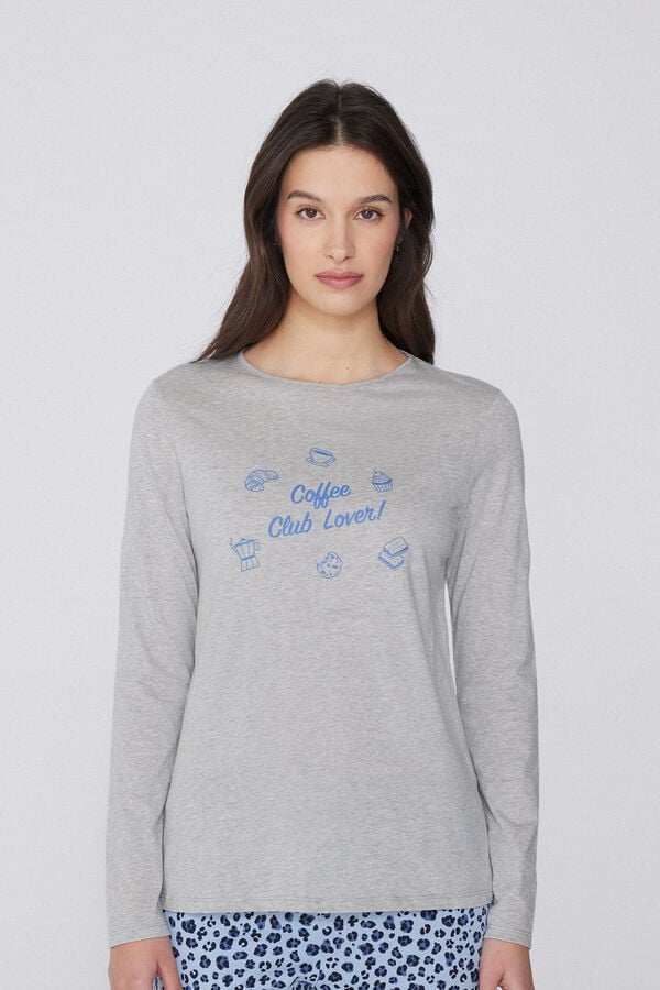 Tezenis Camiseta Manga Larga de Algodón Estampado