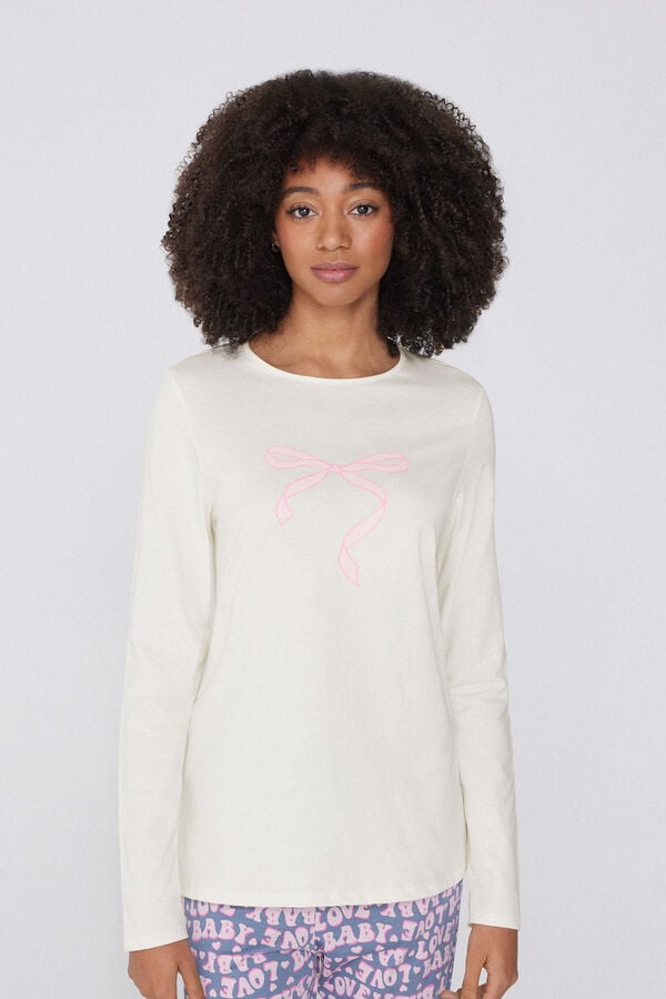 Tezenis Camiseta Manga Larga de Algodón Estampado