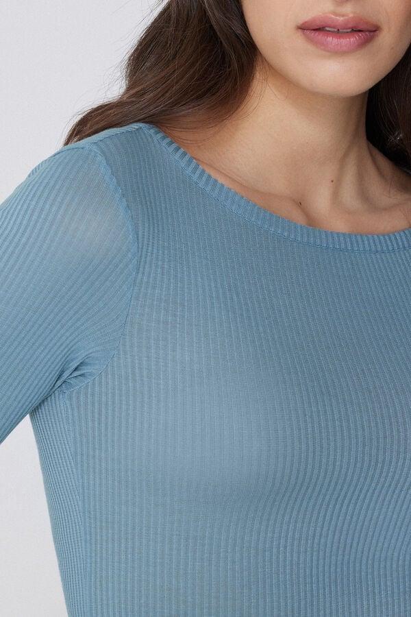 Tezenis Camiseta Manga Larga Escote Barco Canalé