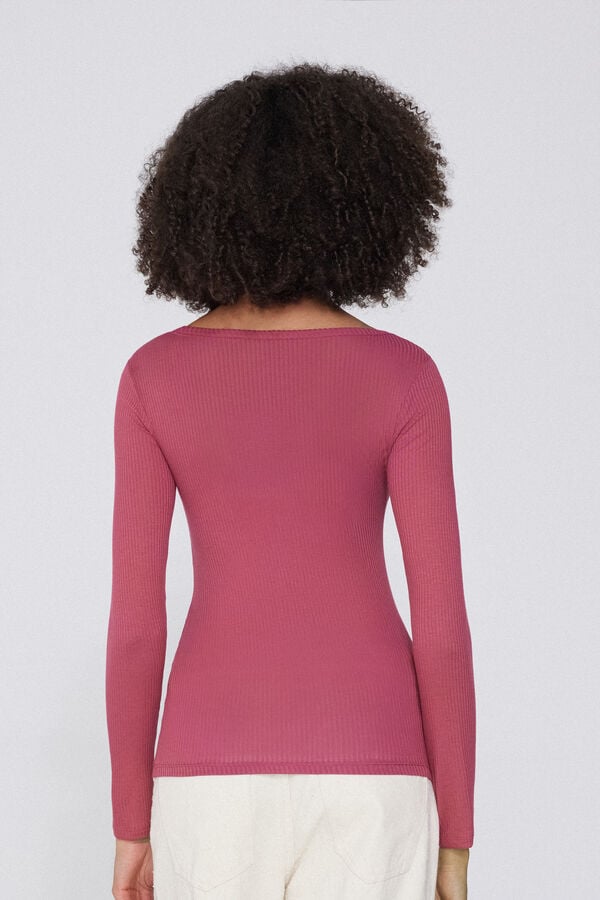 Tezenis Camiseta Manga Larga Escote Barco Canalé