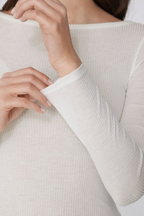 Tezenis Camiseta Manga Larga Escote Barco Canalé