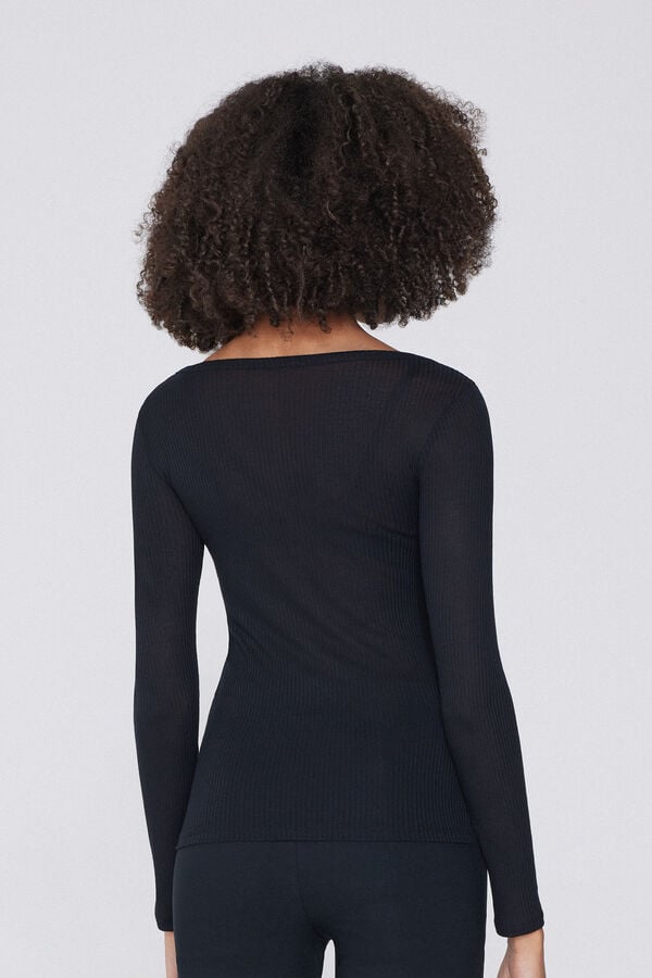 Tezenis Camiseta Manga Larga Escote Barco Canalé