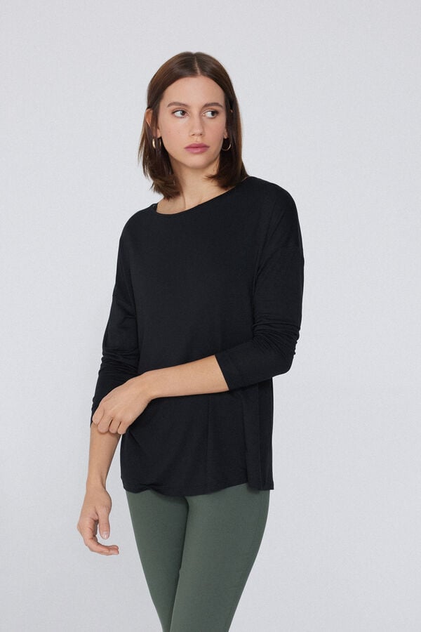 Tezenis Camiseta Manga Larga Viscosa Escote Barco