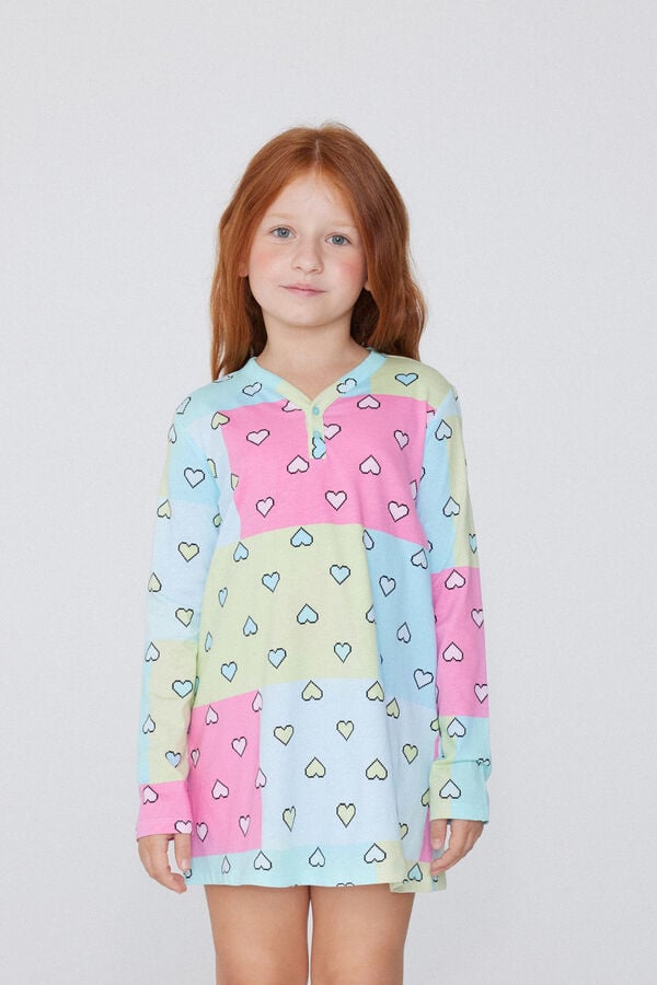 Tezenis Camisón de Algodón con Corazones