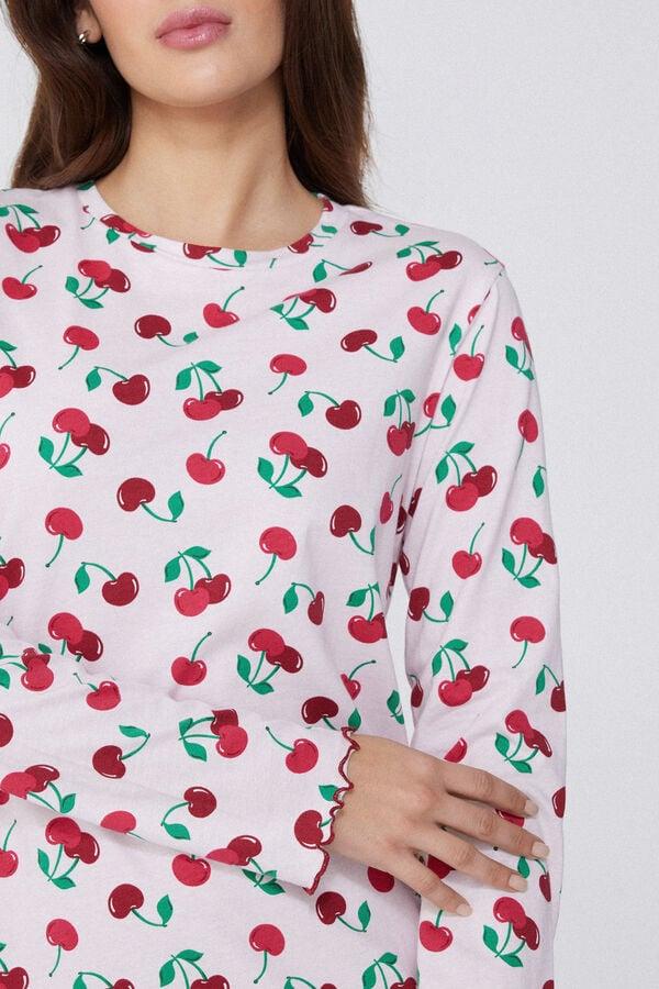 Tezenis Camisón De Algodón Estampado Cerezas