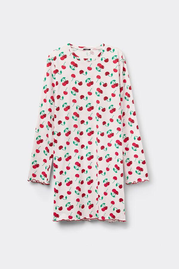 Tezenis Camisón De Algodón Estampado Cerezas
