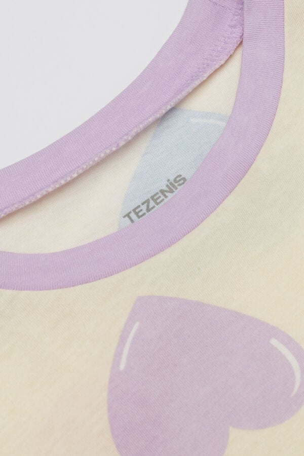 Tezenis Camisón Manga Corta Algodón Corazones Niña