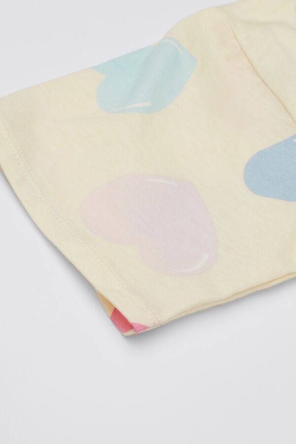 Tezenis Camisón Manga Corta Algodón Corazones Niña