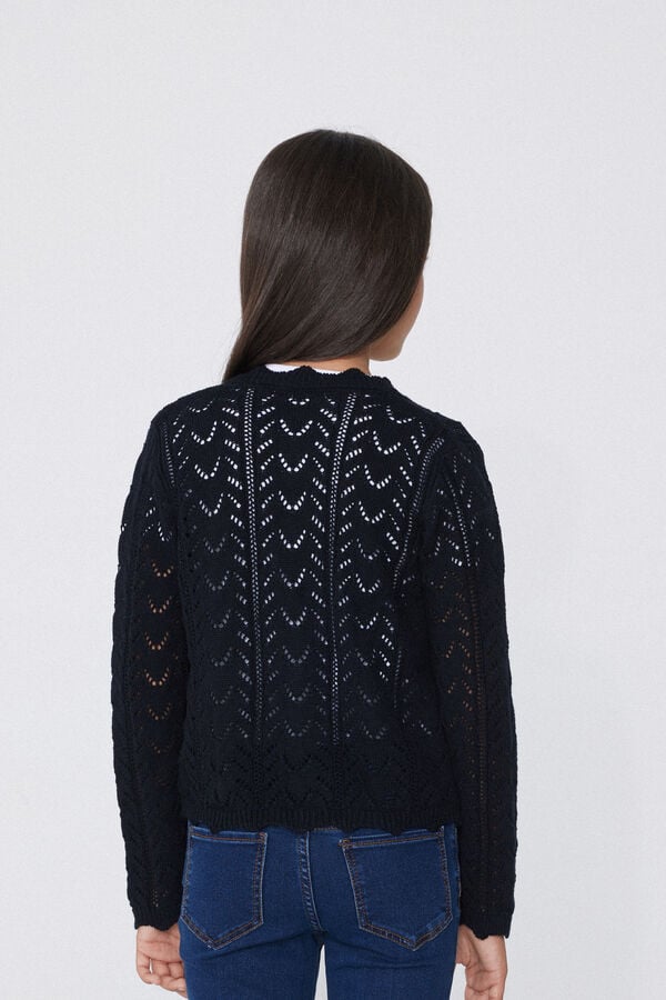 Tezenis Cárdigan Calado De Manga Larga Para Niña