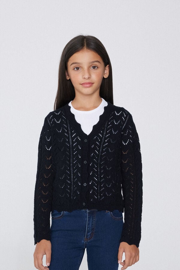 Tezenis Cárdigan Calado de Manga Larga para Niña