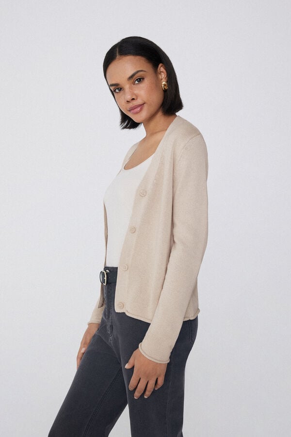 Tezenis Cárdigan Manga Larga Canalé Algodón