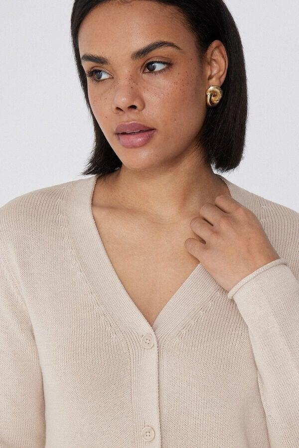 Tezenis Cárdigan Manga Larga Canalé Algodón