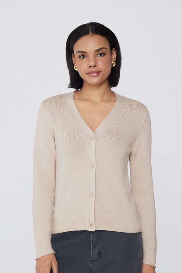 Tezenis Cárdigan Manga Larga Canalé Algodón