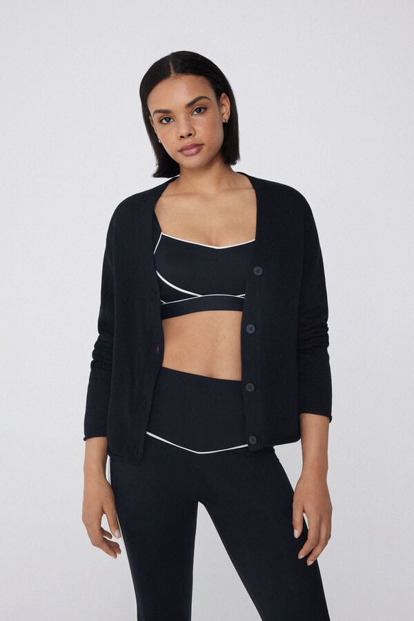 Tezenis Cárdigan Manga Larga Canalé Algodón