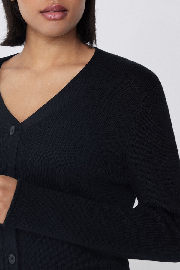 Tezenis Cárdigan Manga Larga Canalé Algodón