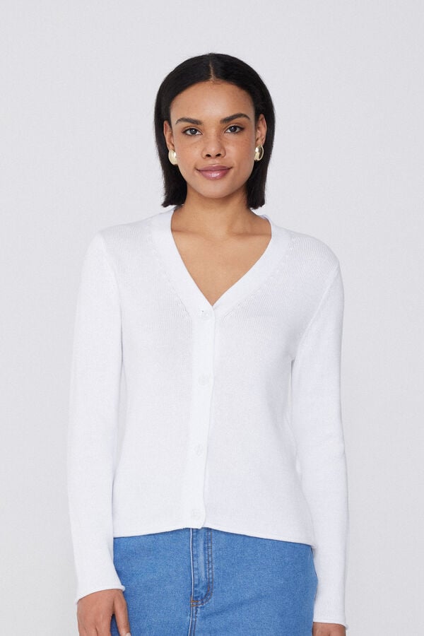 Tezenis Cárdigan Manga Larga Canalé Algodón