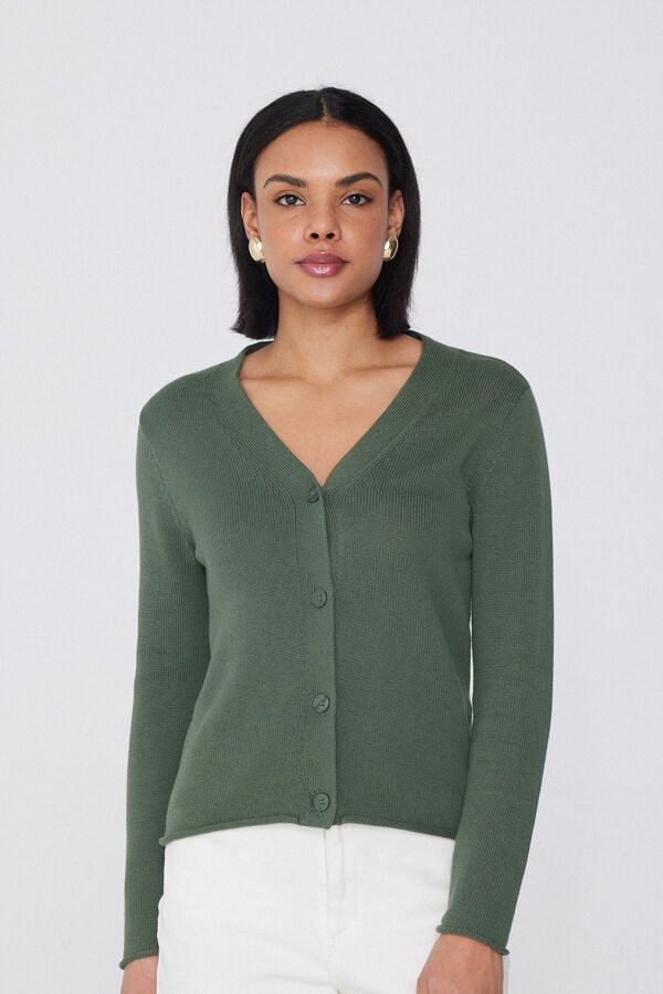 Tezenis Cárdigan Manga Larga Canalé Algodón