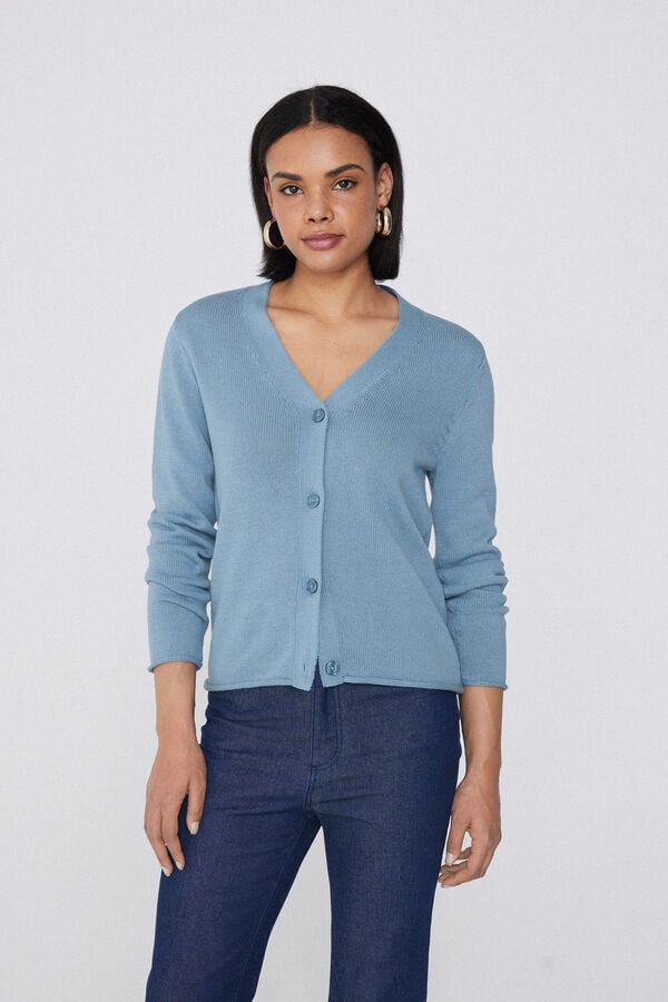 Tezenis Cárdigan Manga Larga Canalé Algodón