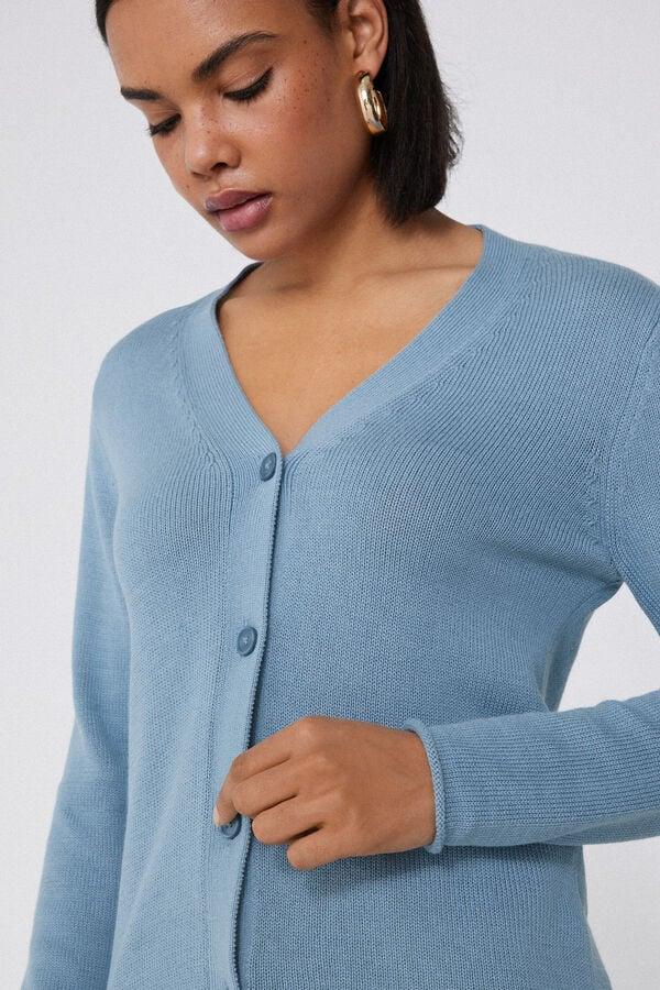 Tezenis Cárdigan Manga Larga Canalé Algodón