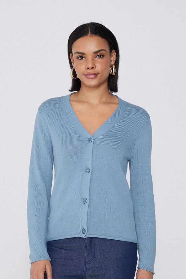 Tezenis Cárdigan Manga Larga Canalé Algodón