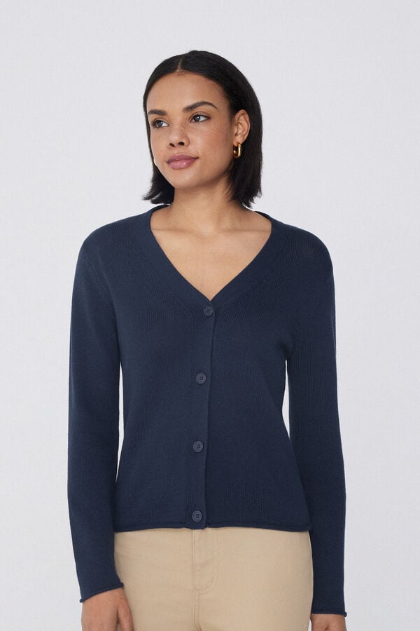 Tezenis Cárdigan Manga Larga Canalé Algodón