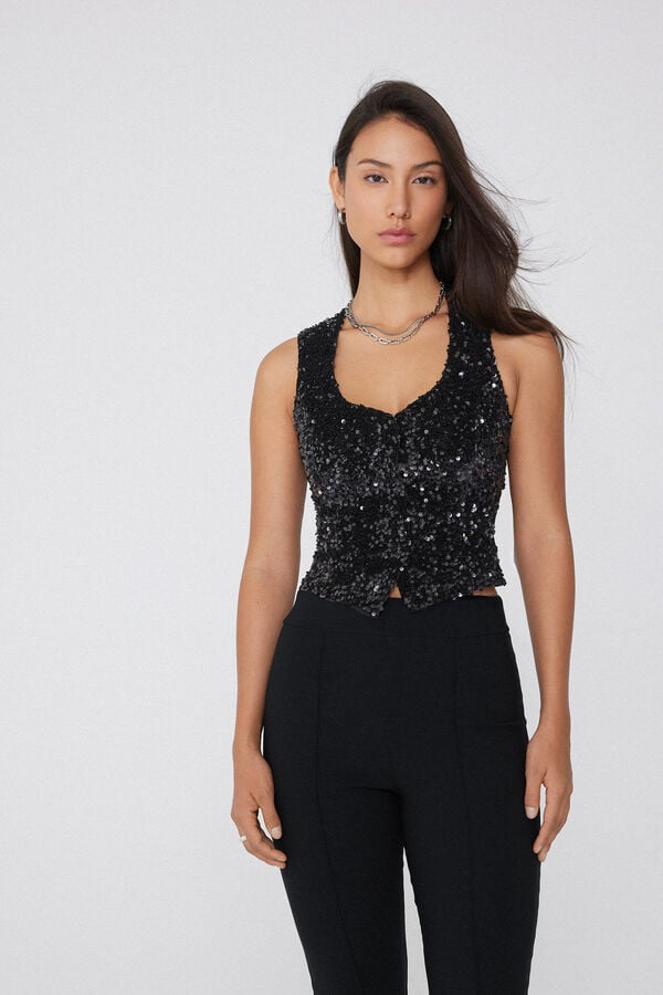 Tezenis Chaleco Terciopelo Con Lentejuelas