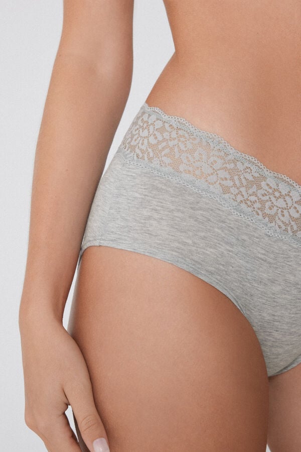 Tezenis Culotte De Algodón Y Encaje Reciclado