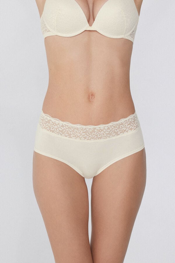 Tezenis Culotte de algodón y encaje reciclado