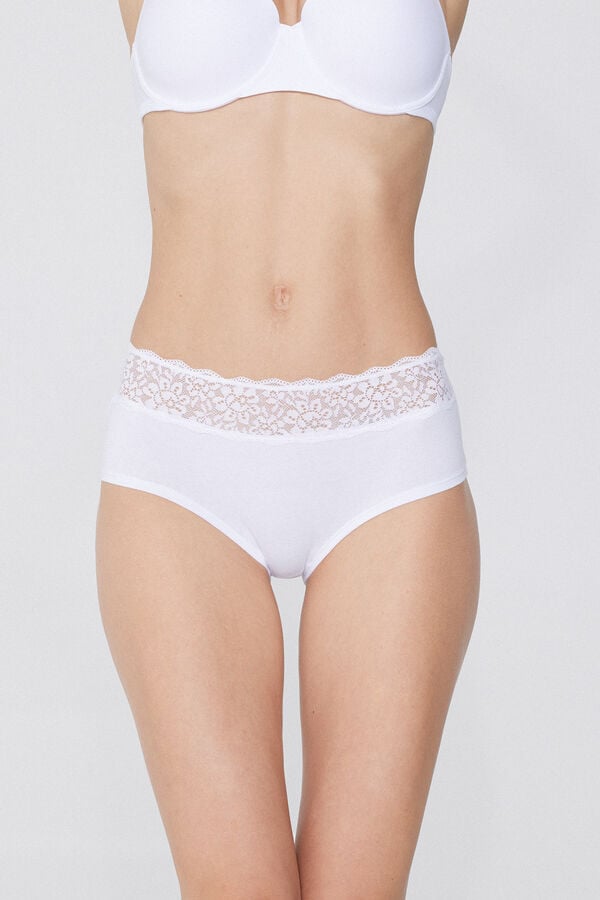 Tezenis Culotte De Algodón Y Encaje Reciclado