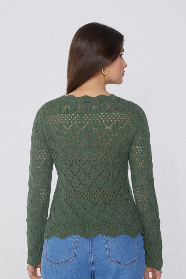 Tezenis Jersey De Manga Larga Perforado De Crochet