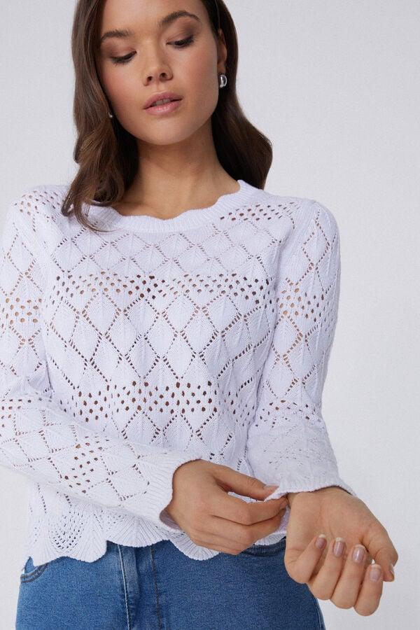 Tezenis Jersey De Manga Larga Perforado De Crochet