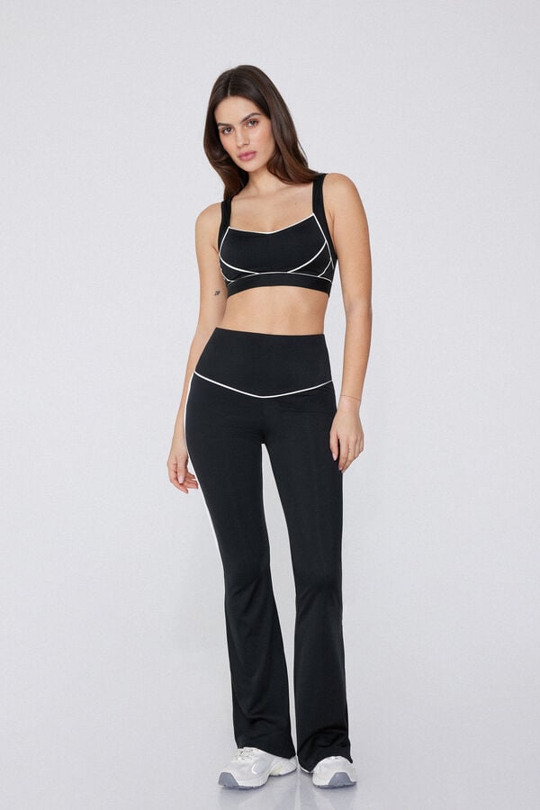 Tezenis Leggings Flare Microfibra Con Ribete