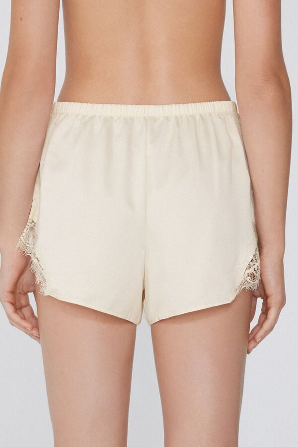 Tezenis Pantalón Corto De Raso Y Encaje