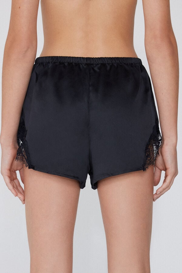 Tezenis Pantalón Corto De Raso Y Encaje