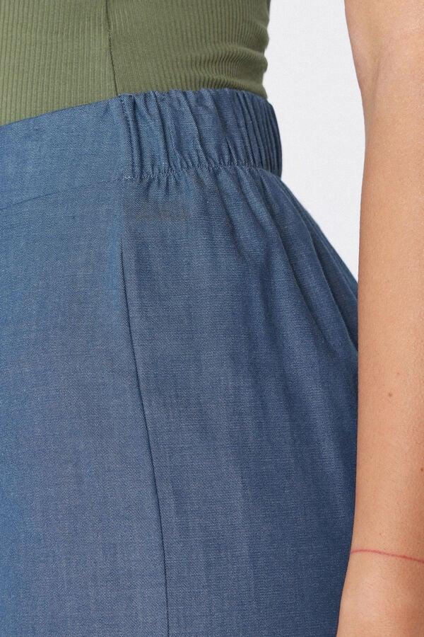 Tezenis Pantalón Palazzo De Tela Efecto Denim