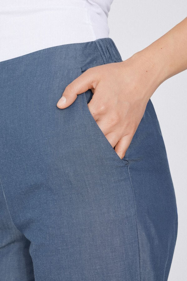 Tezenis Pantalón Pitillo De Tela Efecto Denim