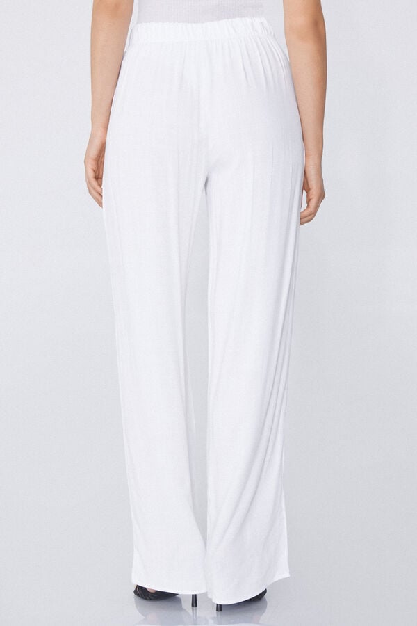 Tezenis Pantalones Palazzo De Tela Cardada