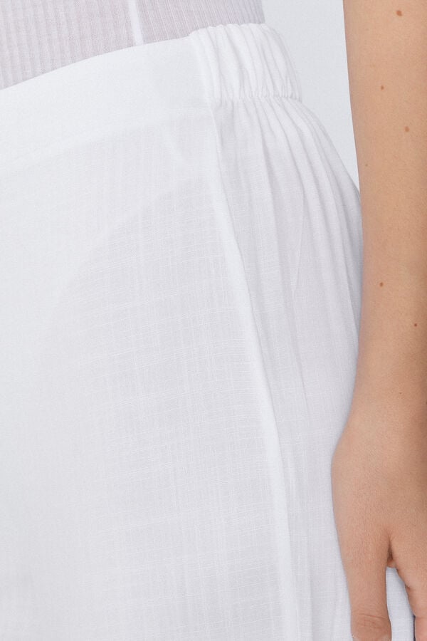 Tezenis Pantalones Palazzo De Tela Cardada
