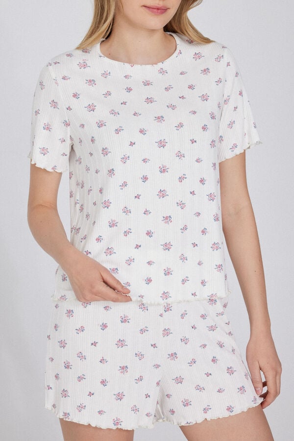 Tezenis Pijama Corto Media Manga Canalé Flores