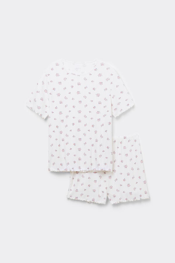 Tezenis Pijama Corto Media Manga Canalé Flores