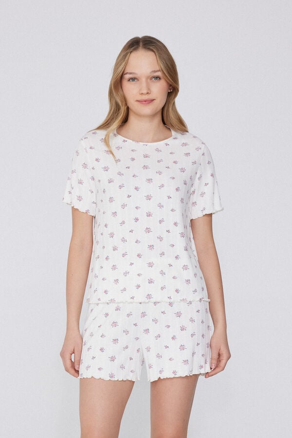 Tezenis Pijama Corto Media Manga Canalé Flores