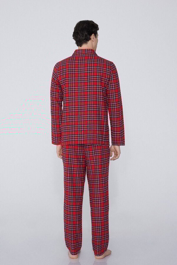 Tezenis Pijama Largo Abierto Franela Escocés
