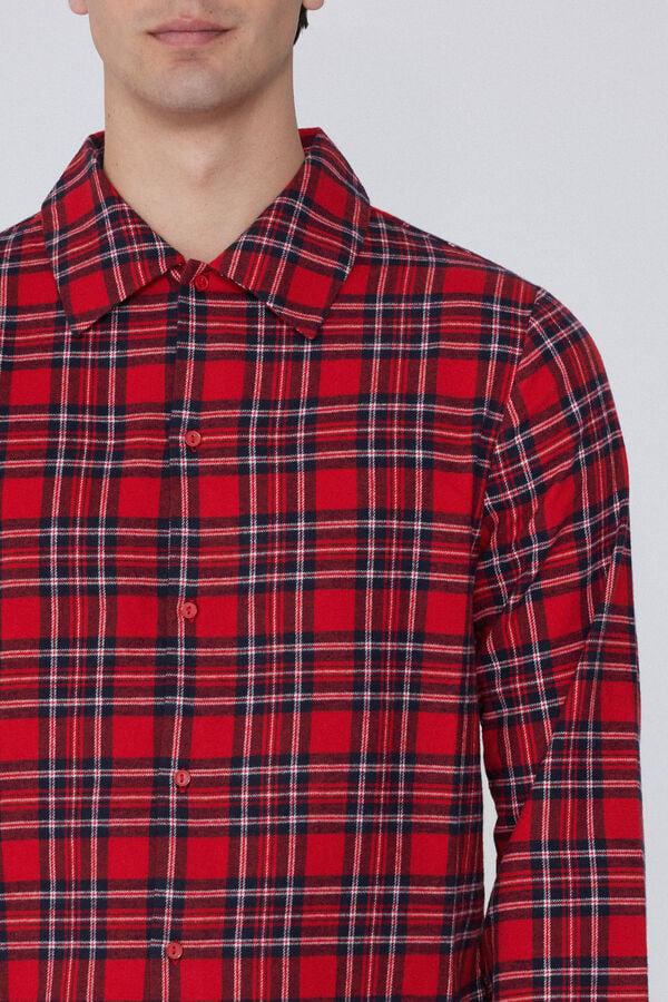 Tezenis Pijama Largo Abierto Franela Escocés